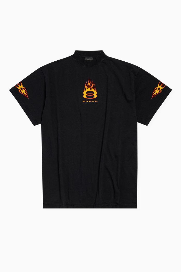 

Unisex Burning Unity Oversized T-shirt in Vintage Jersey, Black