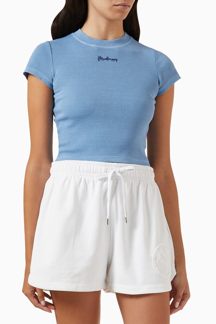 

Classics Baby Crop T-shirt in Ribbed-cotton, Blue