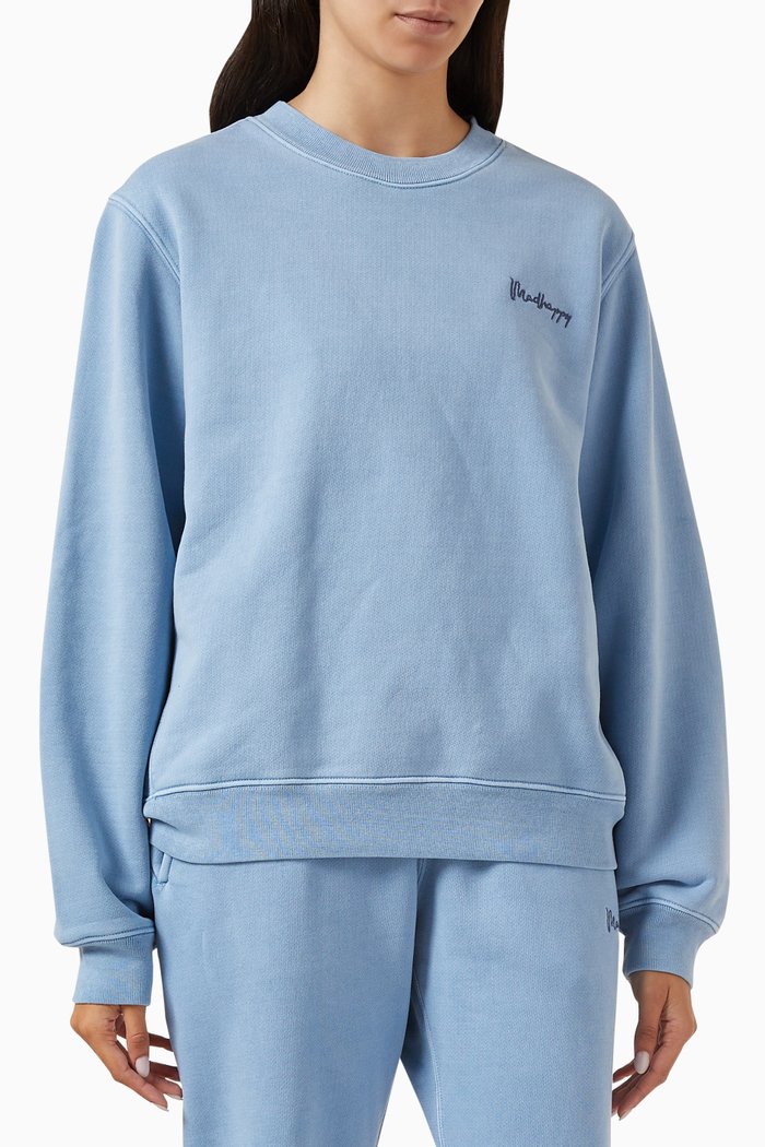 

Classic Sweatshirt in Cotton Fleece, Blue