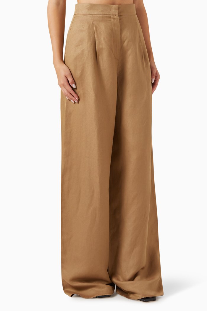 

Colonia Wide-leg Pants in Linen-silk, Neutral