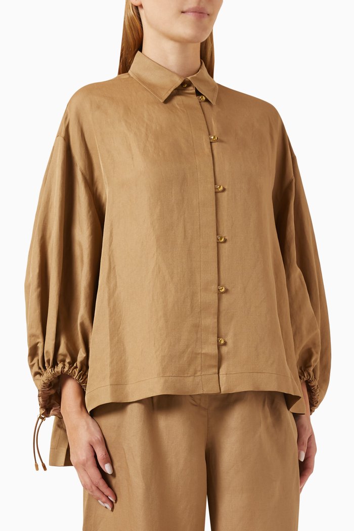 

Rodeo Oversized Shirt in Linen-silk, Neutral
