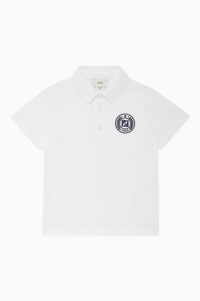 

Embroidered Logo Polo Shirt in Cotton, White