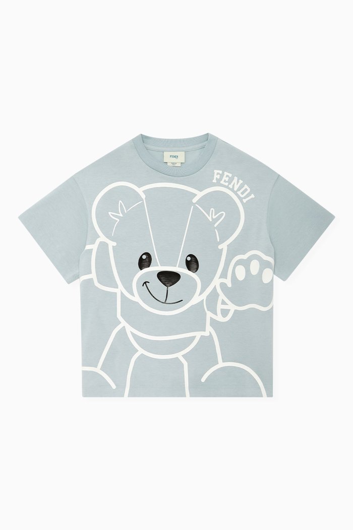 

Teddy Bear-print T-shirt in Cotton, Blue