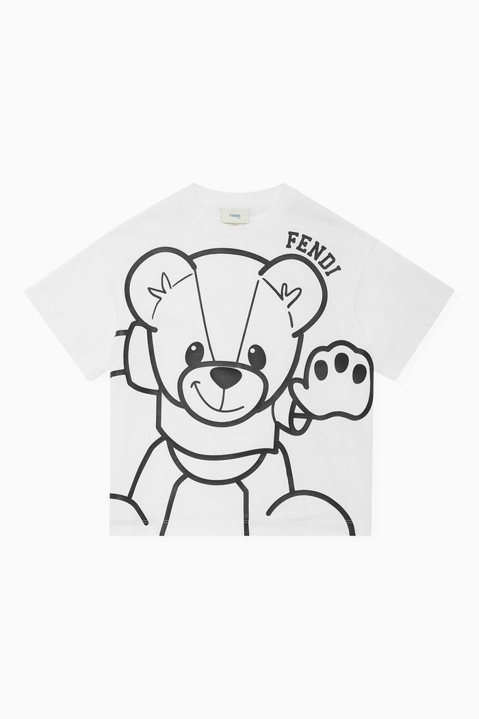 

Teddy Bear-print T-shirt in Cotton, White