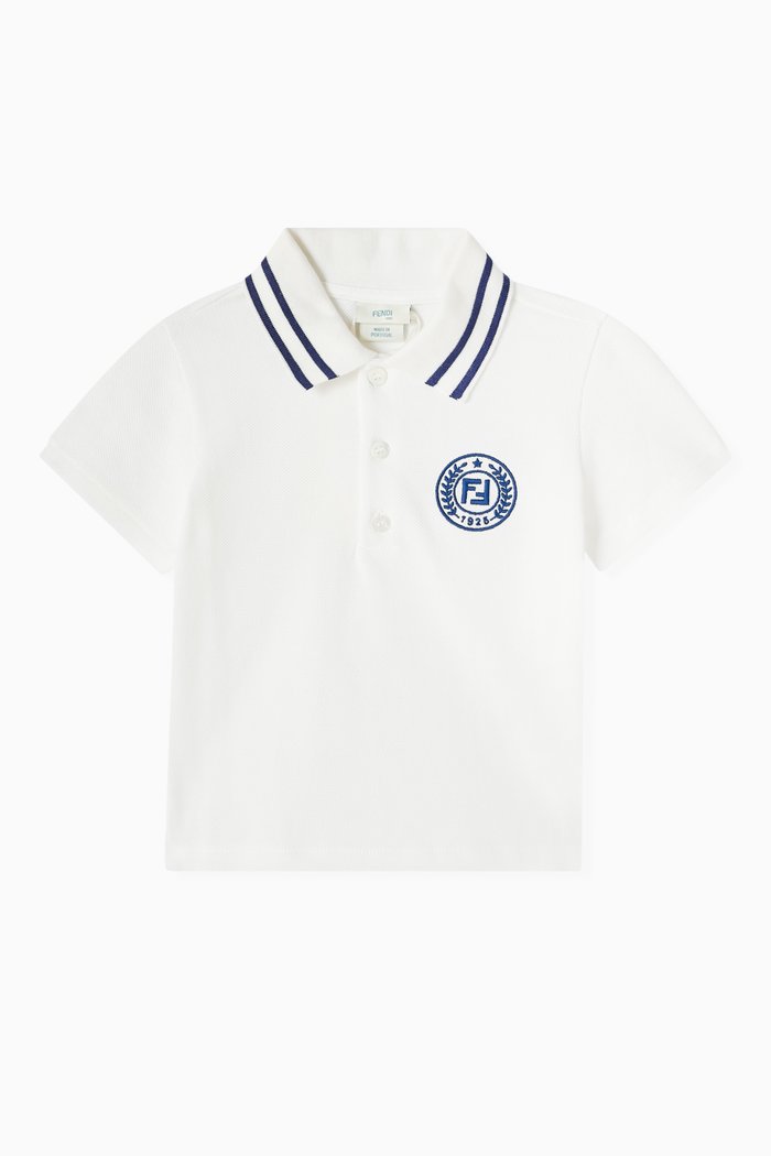Logo Polo Shirt in Cotton Jersey, White