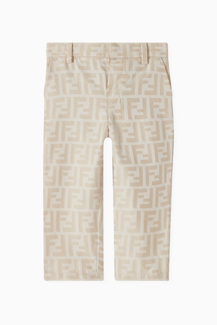 

FF Logo Pants in Cotton, Neutral