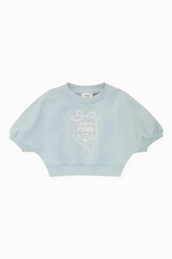 

Cropped Sweatshirt in Cotton, Blue