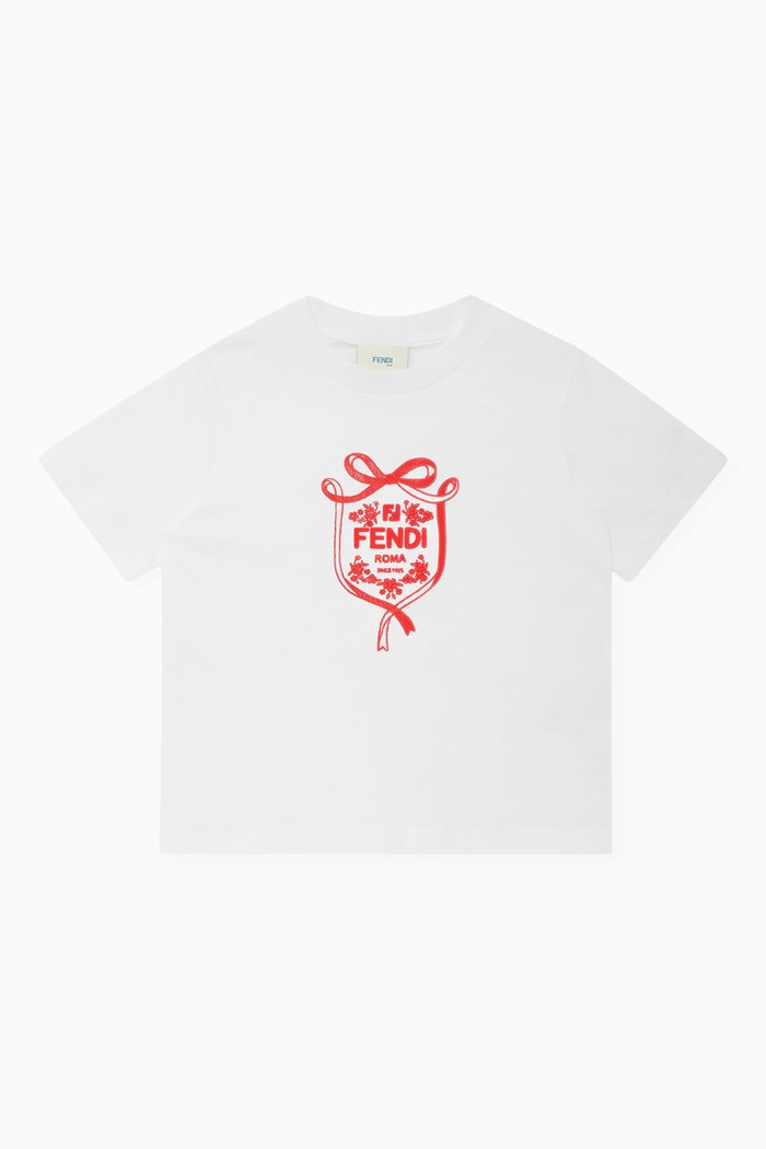 

Logo Embroidered T-shirt in Cotton, White