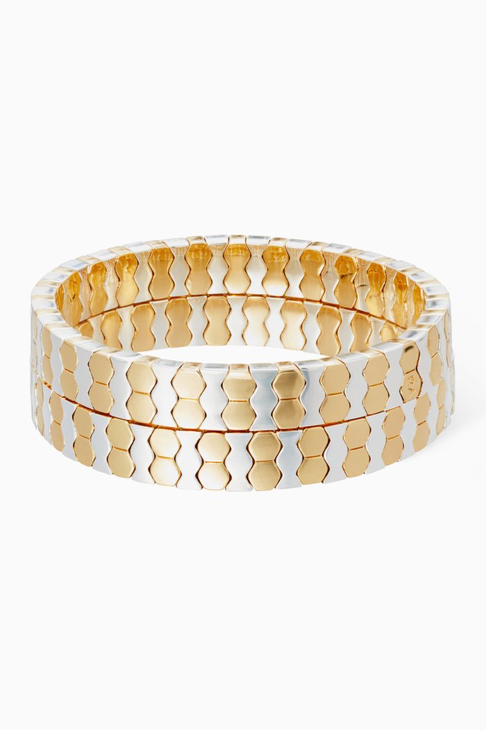 

The Fish Scale Bracelet in Gold & Silver-tone Metal, Multicolour