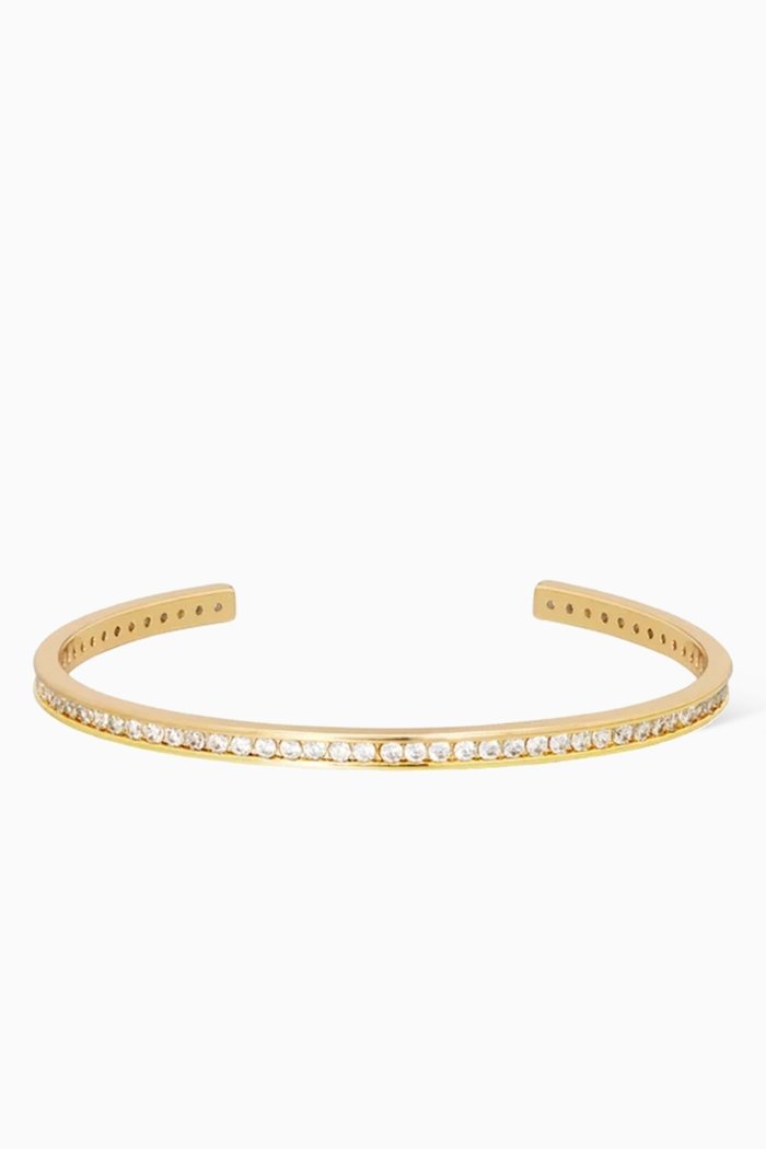 The Luminaries Cuff in Gold-plated Brass, White
