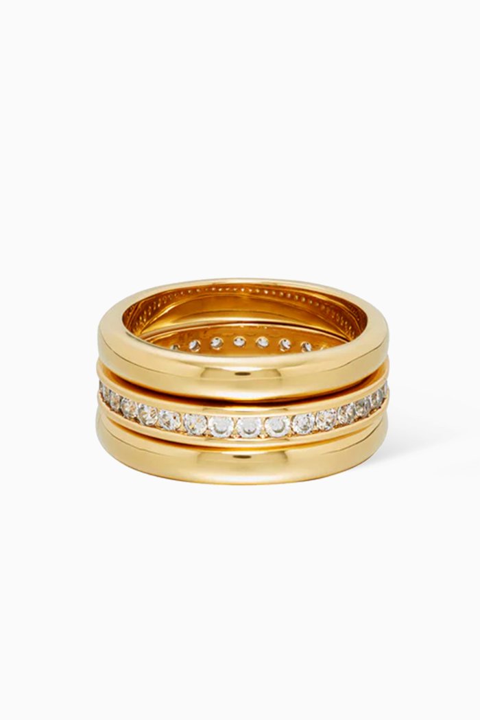 

The Luminaries Ring Stack in Gold-plated Brass