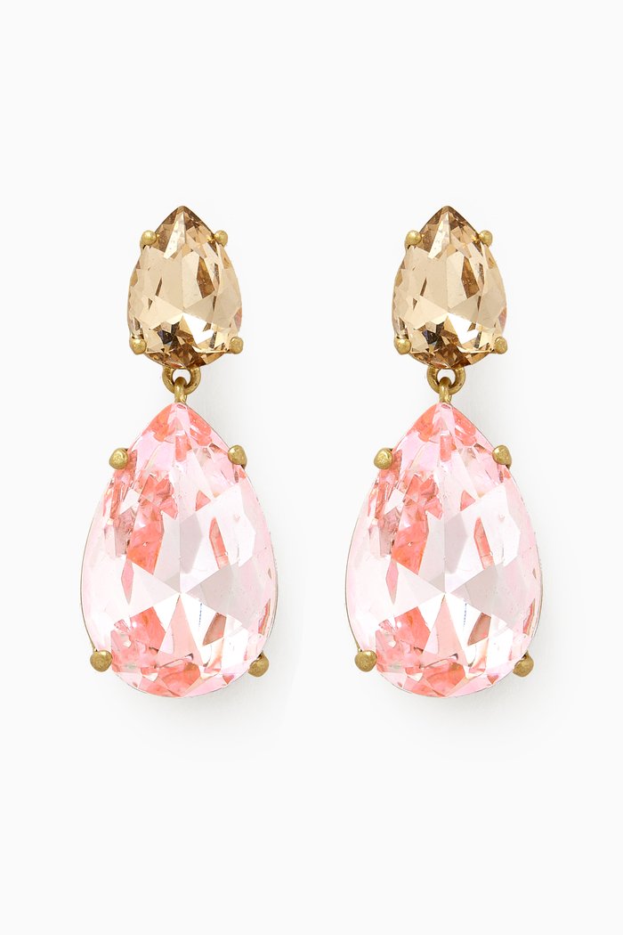 

The Inner Glow Crystal Drop Earrings, Pink