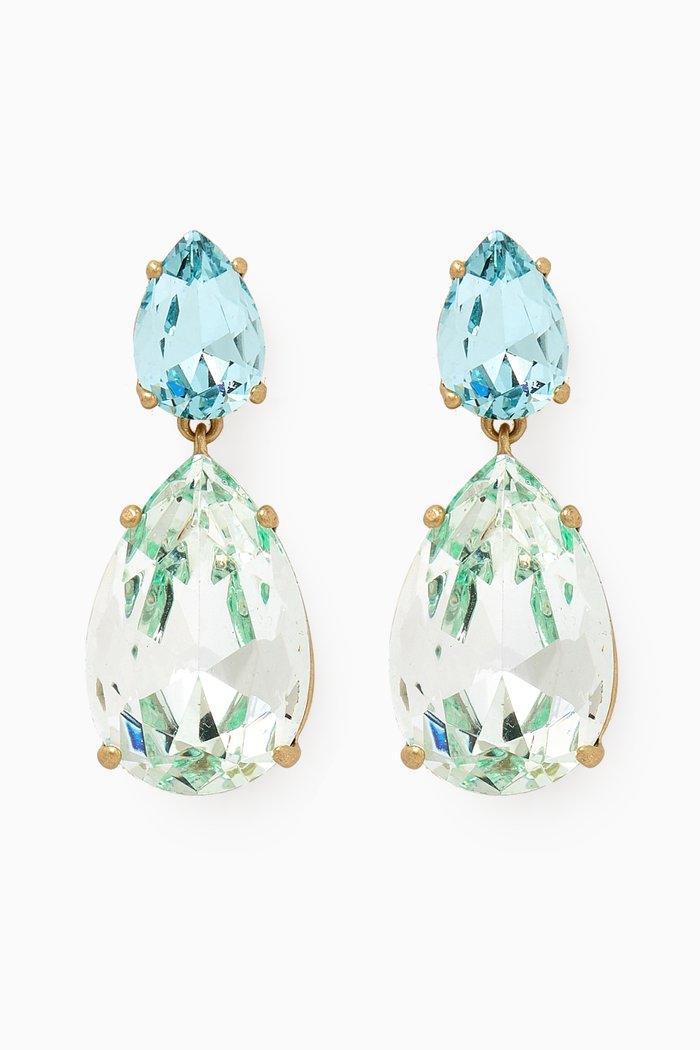 

The Inner Glow Crystal Drop Earrings, Blue