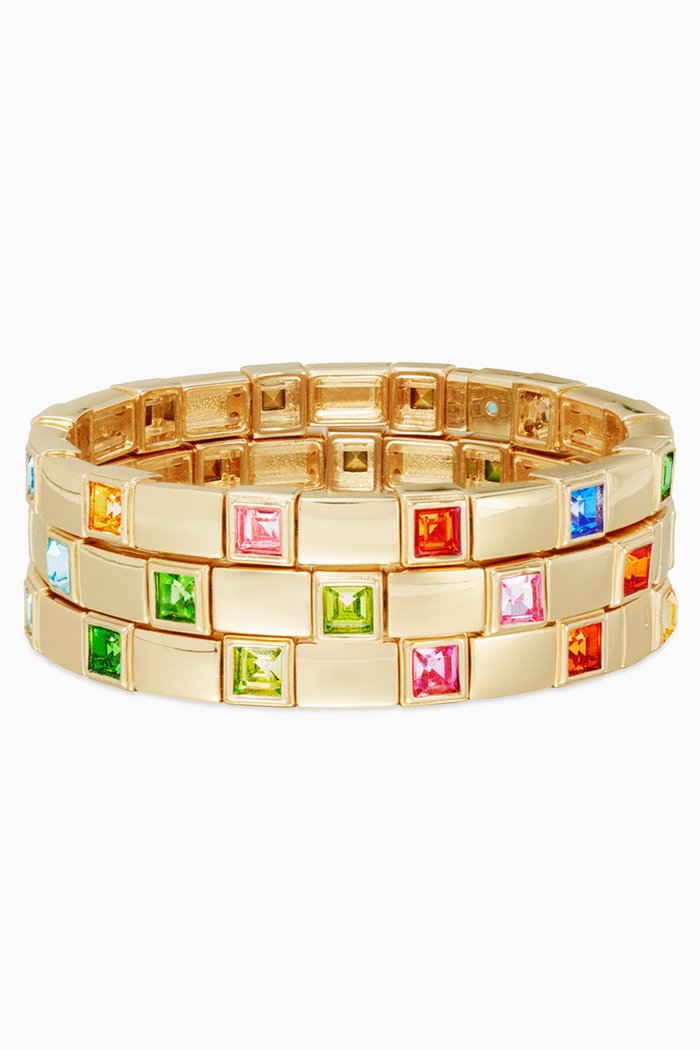 

The Mini Swank Bracelet in Gold-tone, Set of 3, Multicolour