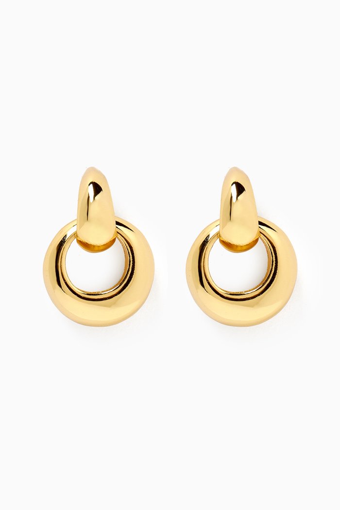 Mini Door Knocker Earrings in Gold-plated Brass