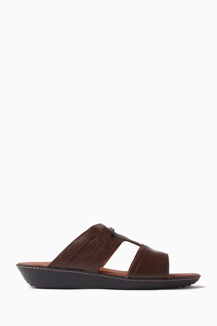 

Double T Sandals in Leather, Brown