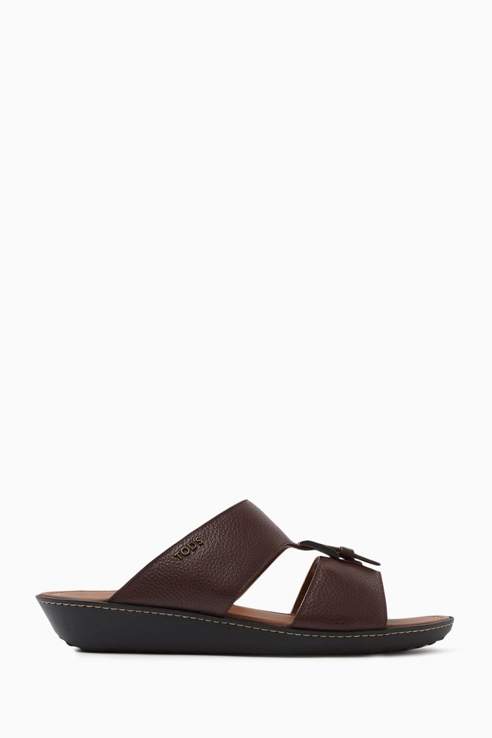 

Buckle-detail Sandals in Leather, Brown