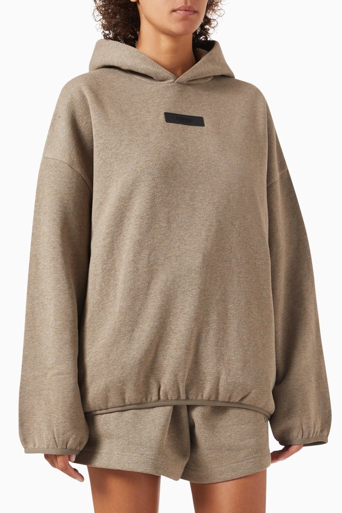Essentials Pullover Hoodie in Cotton Blend, Grey