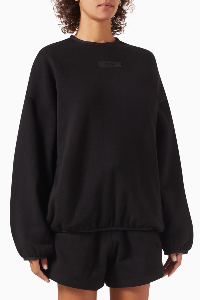 

Essentials Crewneck Sweater in Cotton Blend, Black