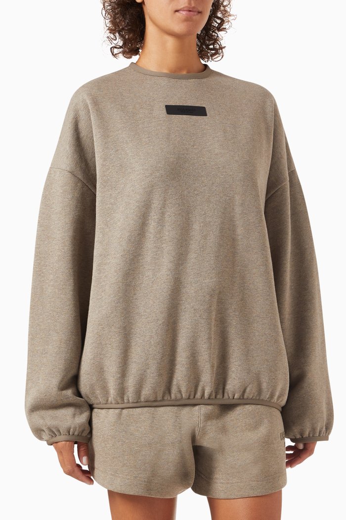 

Essentials Crewneck Sweater in Cotton Blend, Grey