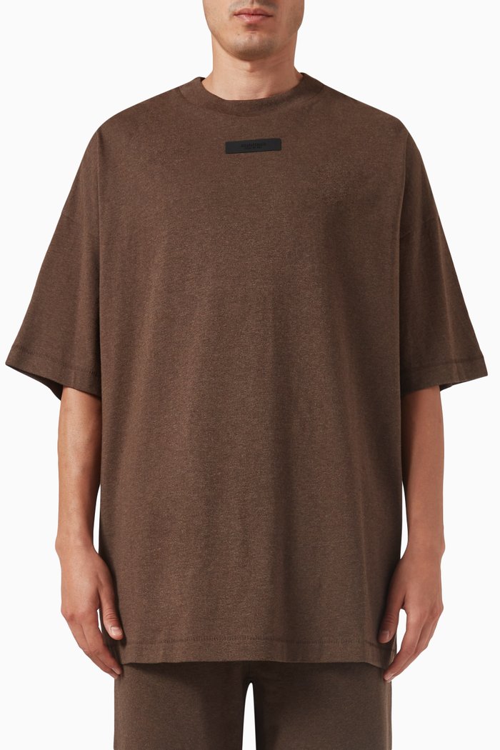 

Logo Patch T-shirt in Cotton, Brown