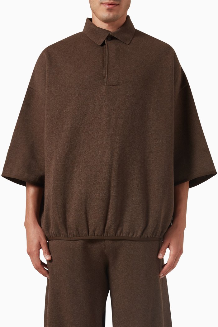 

Polo Shirt in Core Fleece, Brown