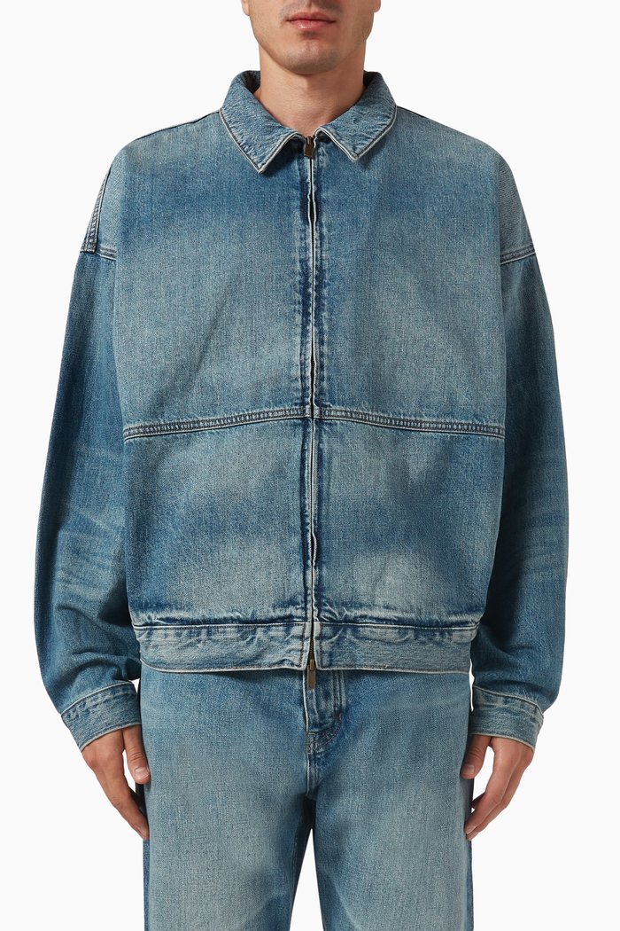 

Zip-up Jacket in Denim, Blue