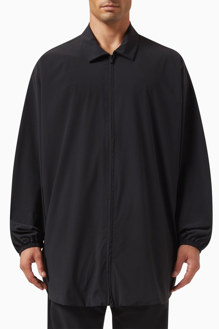 

Zip-up Overshirt, Black