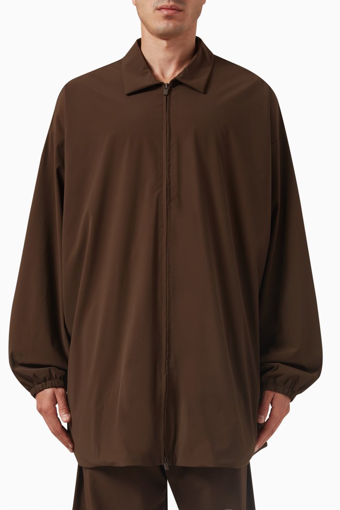 

Zip-up Overshirt, Brown