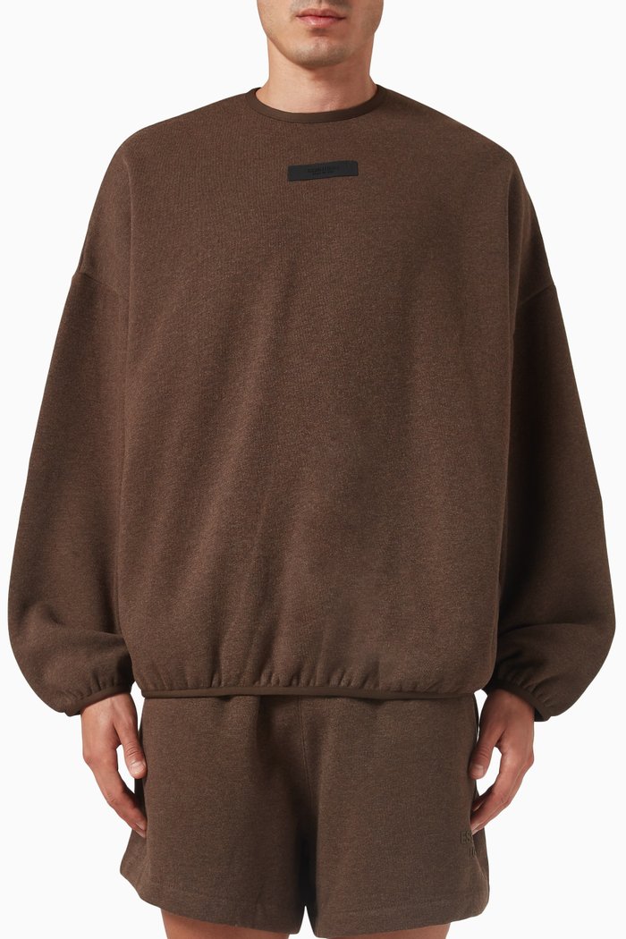 

Crewneck Sweatshirt in Core Fleece, Brown