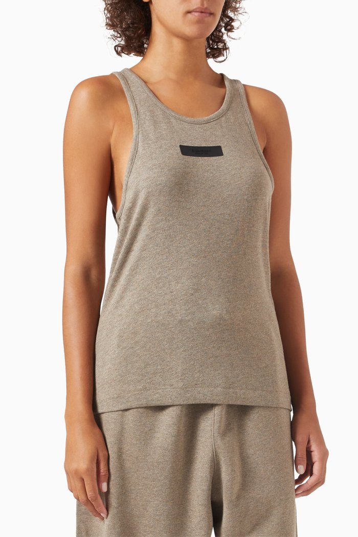 

Essentials Tank Top in Cotton Blend, Grey