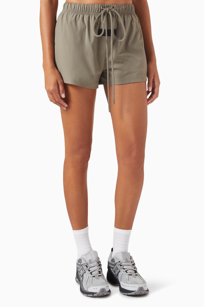 

Logo Running Shorts in Nylon Blend, Grey