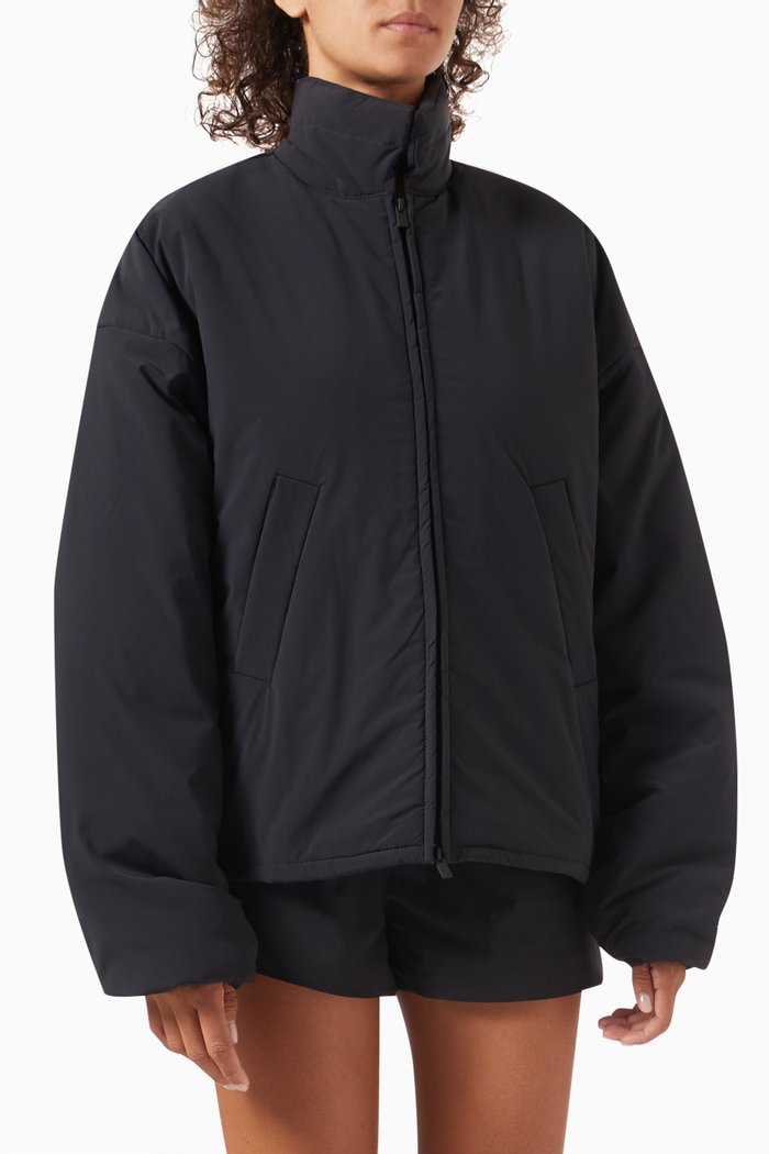 

Shell Bomber Jacket in Nylon Blend, Black