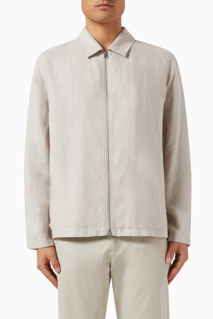 

Zip-up Jacket in Hemp, Neutral