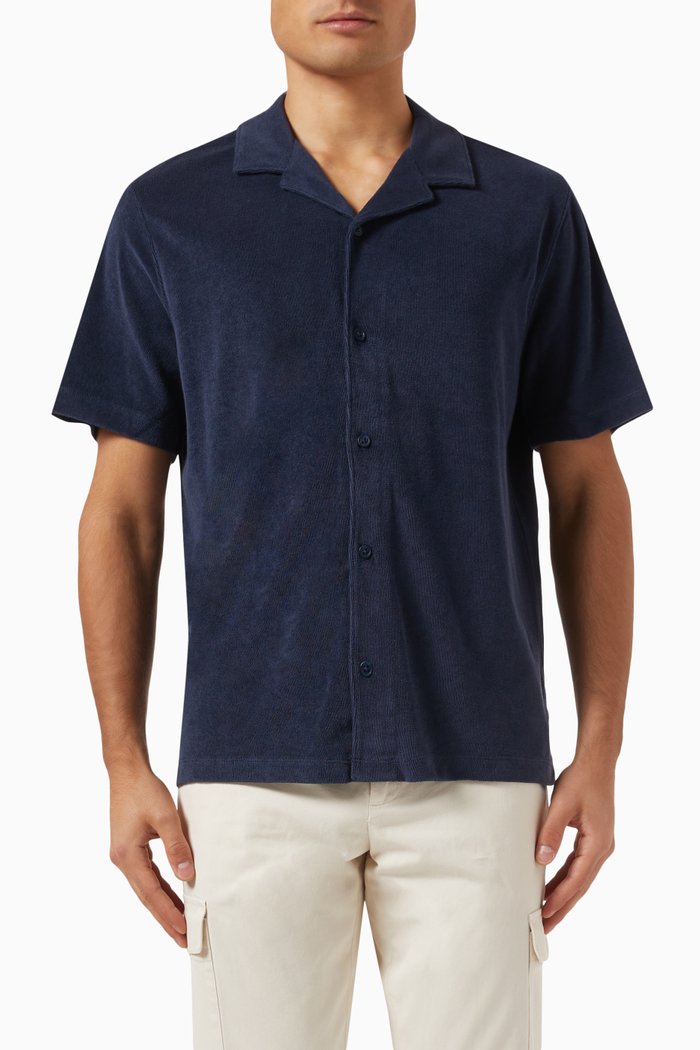 

Cabana Shirt in Towel Terry, Blue