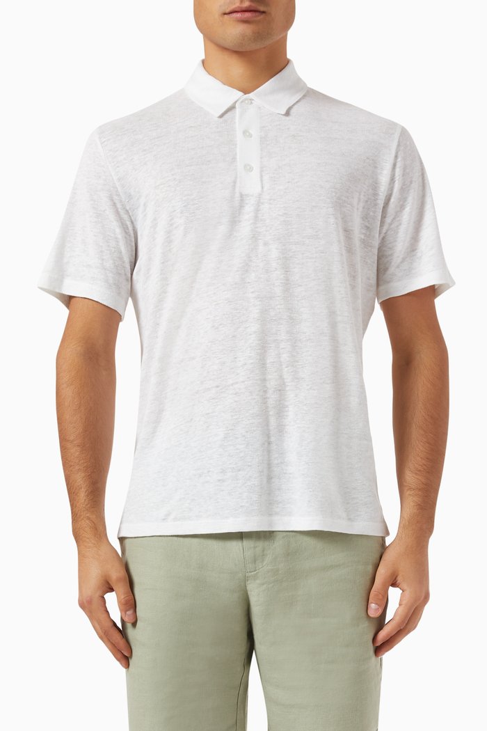 

Polo Shirt in Linen, White