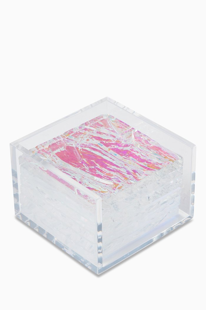 Iridescent Crushed Ice Coasters in Acrylic, Multicolour