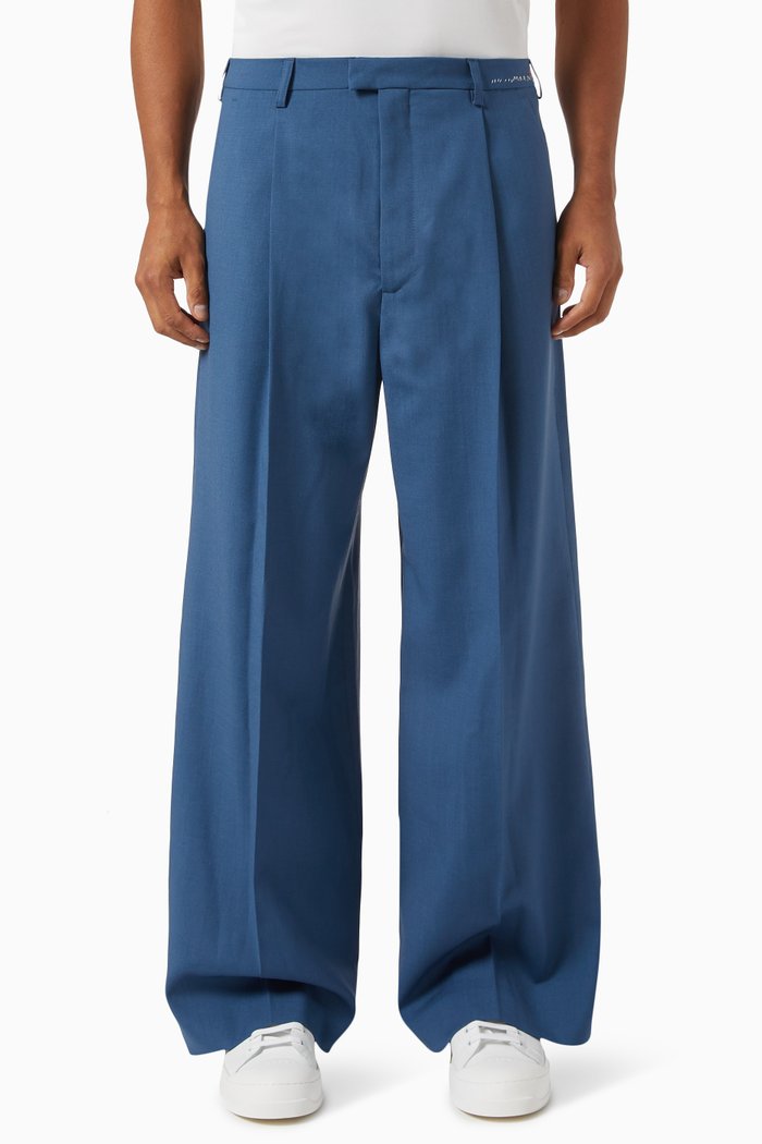 

Pleated Pants in Wool & Mohair, Blue