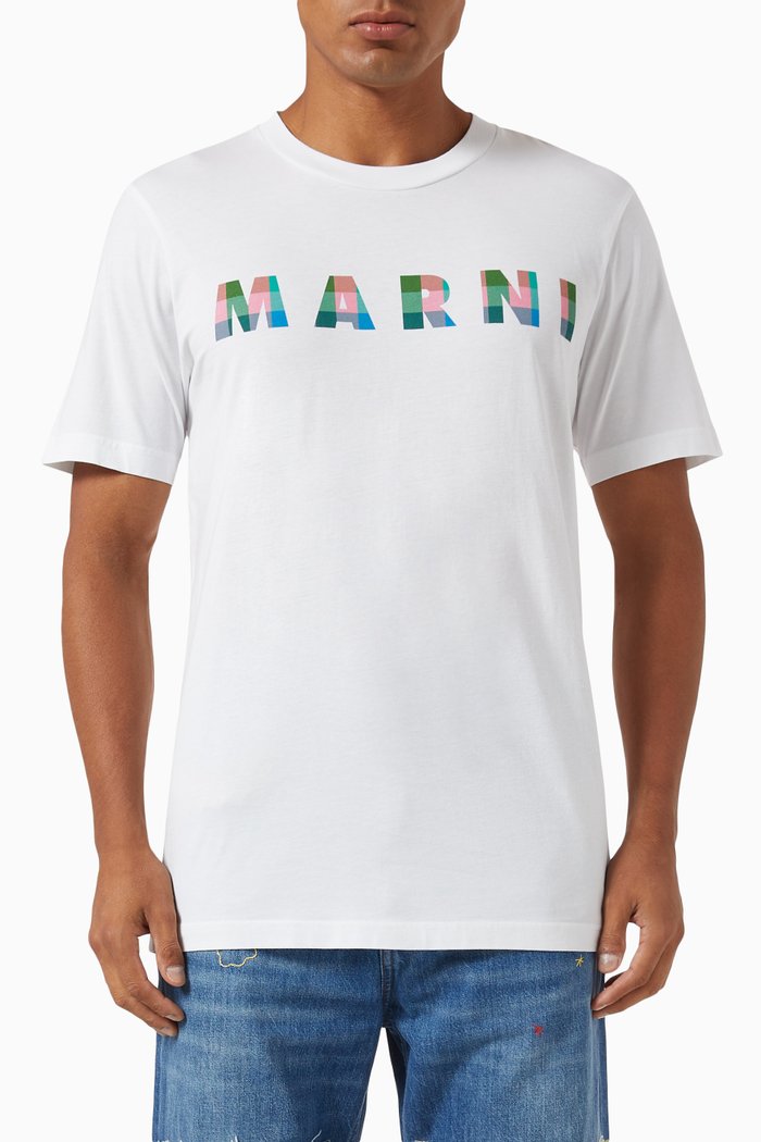 

Gingham Logo T-shirt in Cotton, White