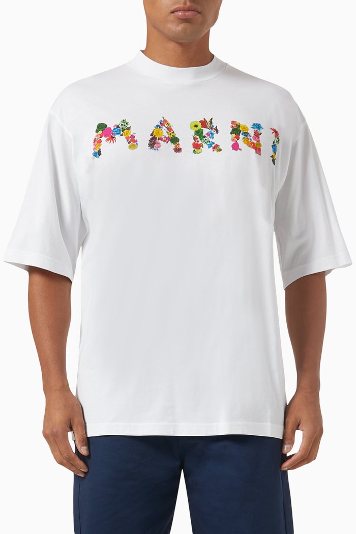 

Bouquet Logo T-shirt in Cotton, White