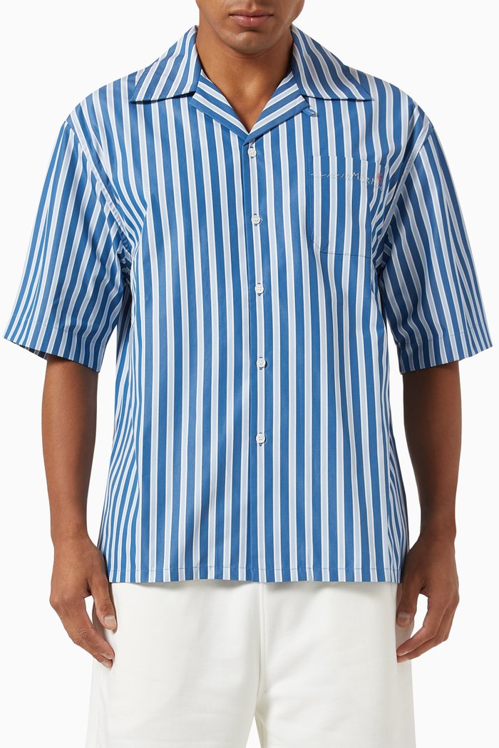 

Striped Shirt in Cotton, Blue