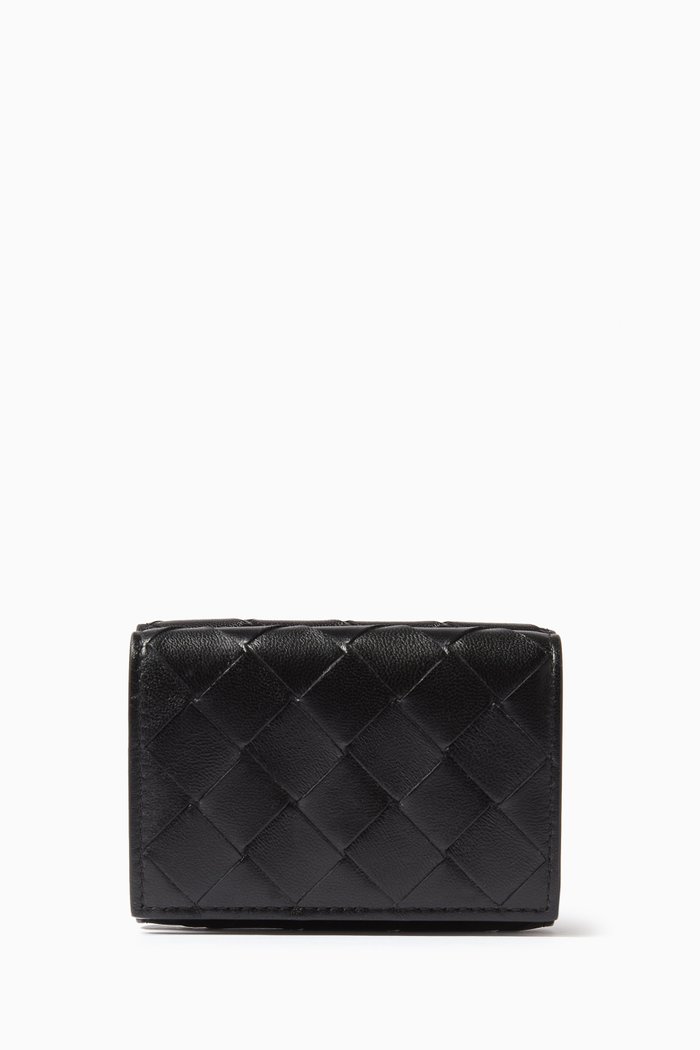 

Wallet in Intrecciato Leather, Black