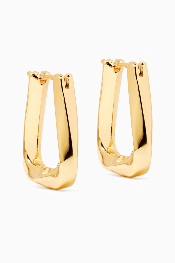 

Small Trinity Hoop Earrings in 18kt Gold-plated Brass