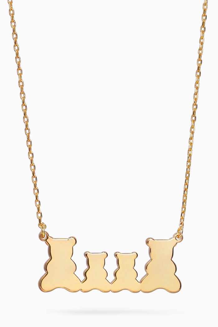 

Bear Family X4 Pendant Necklace in 18kt Gold-plated Brass