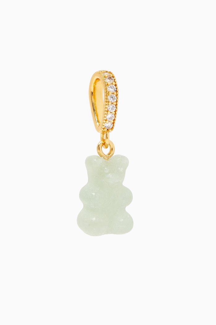 

Nostalgia Bear Crystal Pendant in 18kt Gold-plated Brass, Green