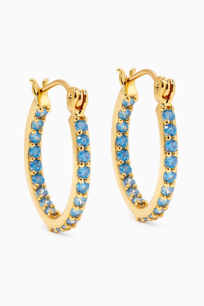 

Mini Serena Hoop Earrings in 18kt Gold-plated Brass, Blue