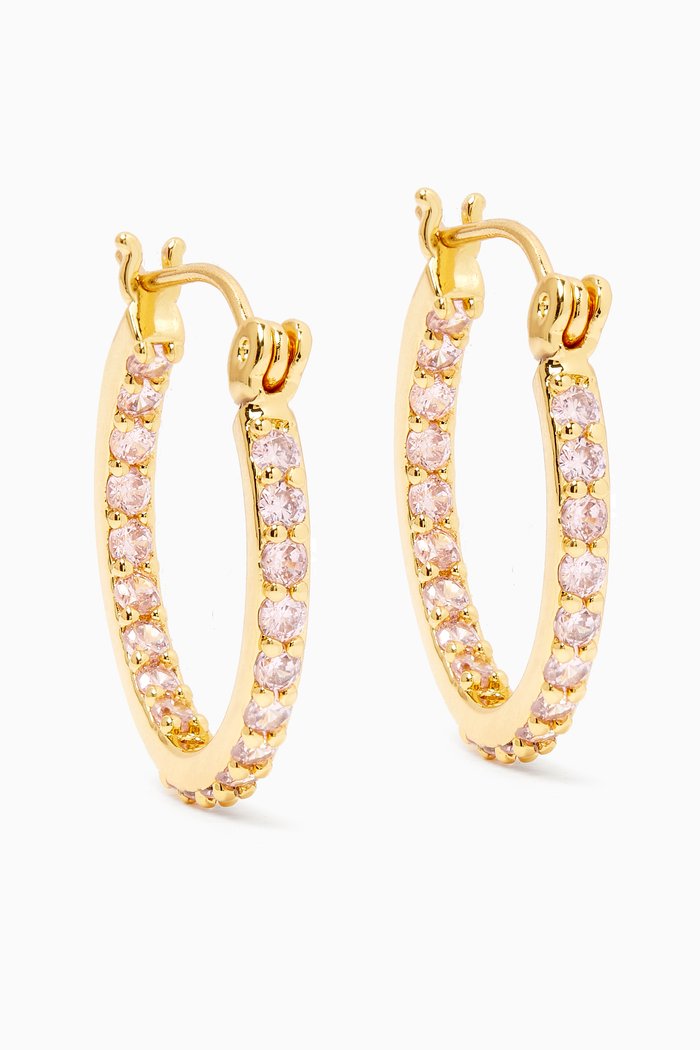 

Mini Serena Hoop Earrings in 18kt Gold-plated Brass, Pink