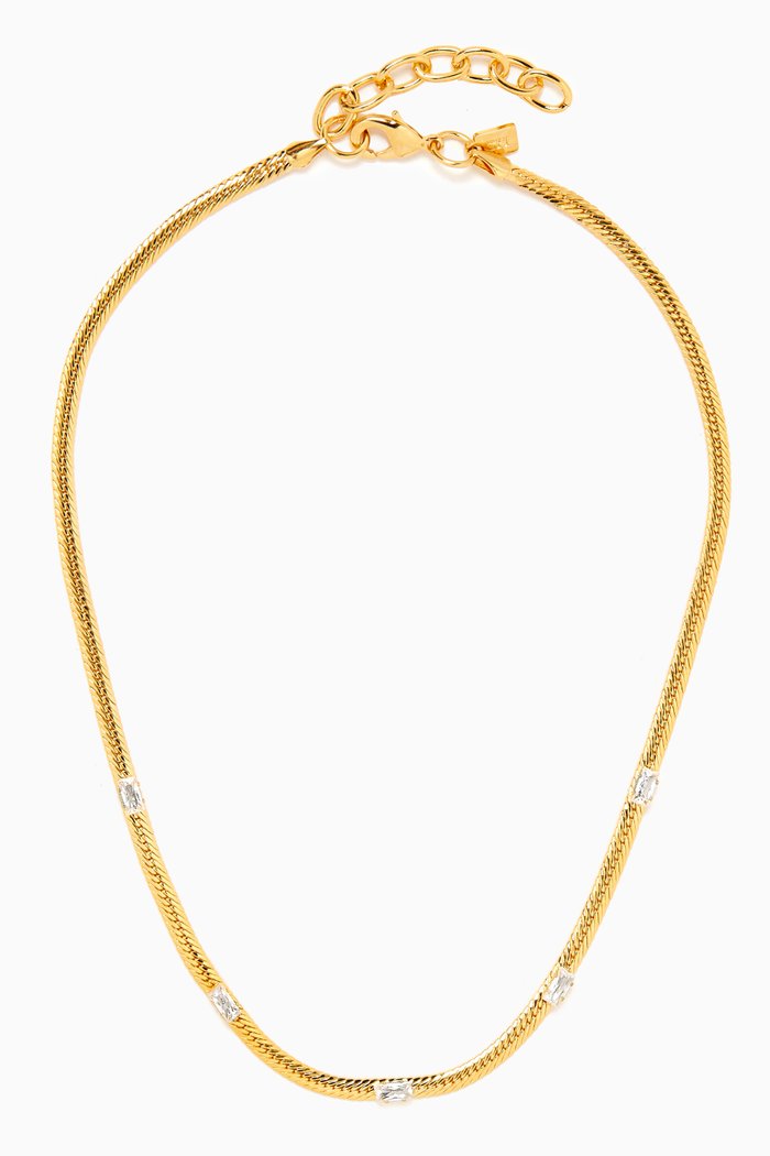 

Serpent Chain Necklace in 18kt Gold-plated Brass, White