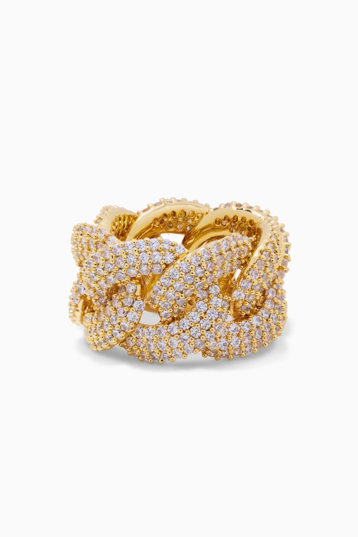 

Bossy Mexican Chain Ring in 18kt Gold-plated Brass
