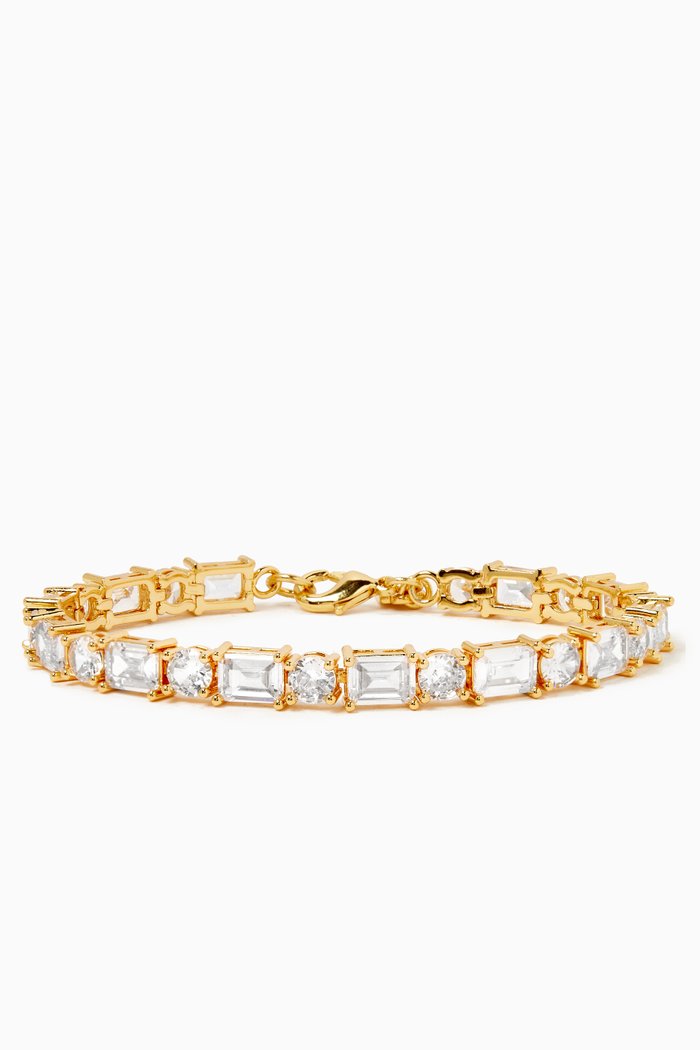 

Eternity Bracelet in 18kt Gold-plated Brass, White